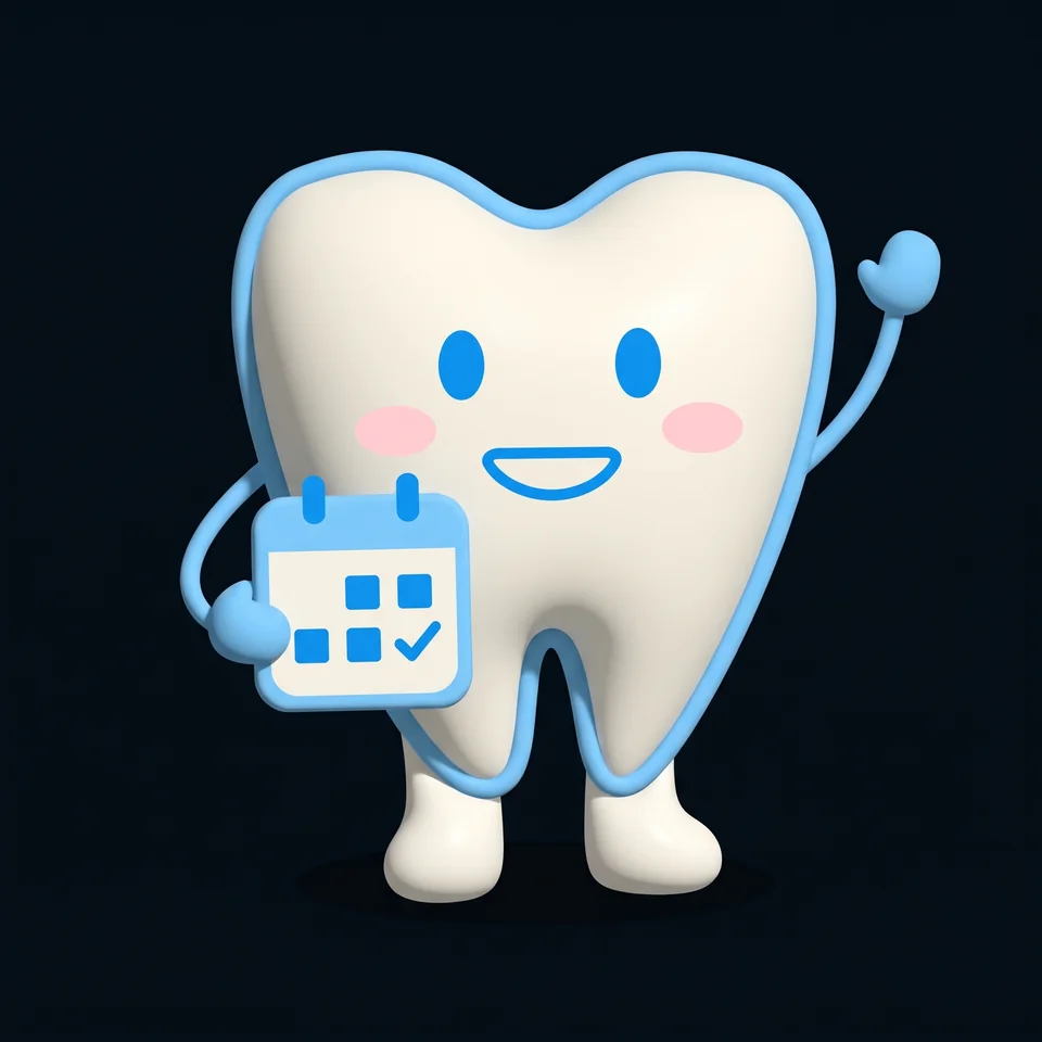 Braceys tooth mascot celebrating a checked-off treatment calendar